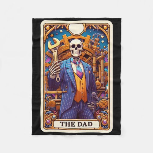 The Dad Tarot Card Skeleton Fathers Day Daddy Byby Fleece Blanket
