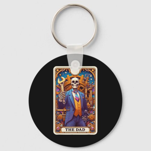 The Dad Tarot Card Skeleton Fathers Day Daddy Byby Keychain