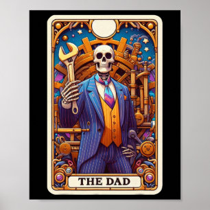 The Dad Tarot Card Skeleton Fathers Day Daddy Byby Poster