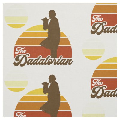 The Dadalorian &amp; Grogu Retro Sunset Fabric