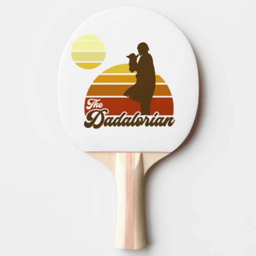 The Dadalorian  Grogu Retro Sunset Ping Pong Paddle