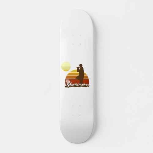 The Dadalorian  Grogu Retro Sunset Skateboard