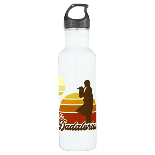 The Dadalorian  Grogu Retro Sunset Stainless Steel Water Bottle