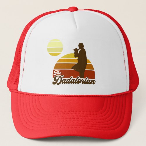 The Dadalorian  Grogu Retro Sunset Trucker Hat