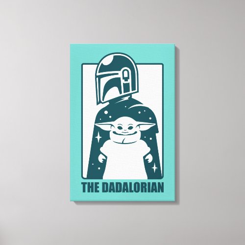 The Dadalorian  Grogu Space Silhouette Badge Canvas Print