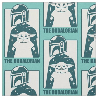 The Dadalorian &amp; Grogu Space Silhouette Badge Fabric