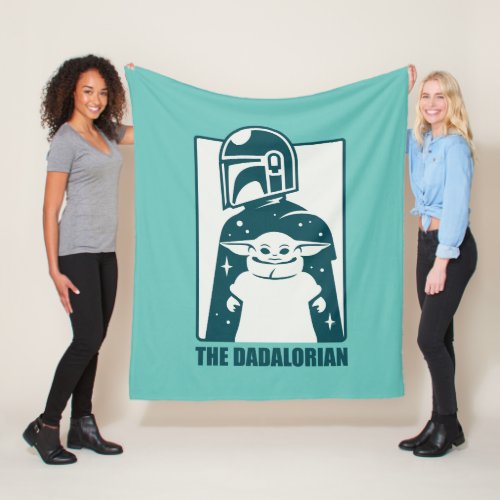 The Dadalorian  Grogu Space Silhouette Badge Fleece Blanket