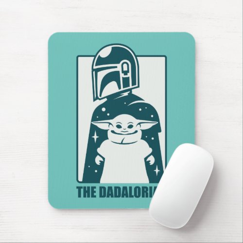 The Dadalorian  Grogu Space Silhouette Badge Mouse Pad