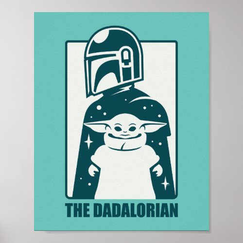 The Dadalorian  Grogu Space Silhouette Badge Poster