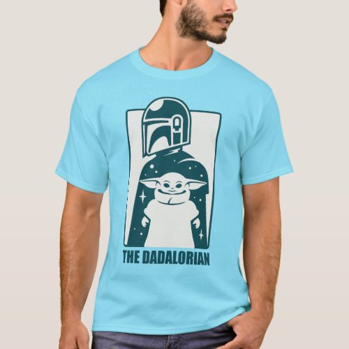 The Dadalorian  Grogu Space Silhouette Badge T_Shirt