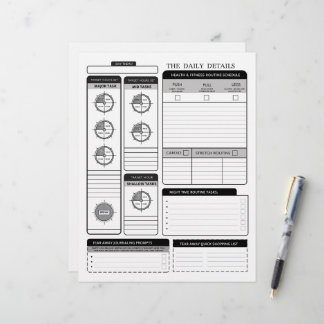 The Daily Details Suppleimental Page Day Planning