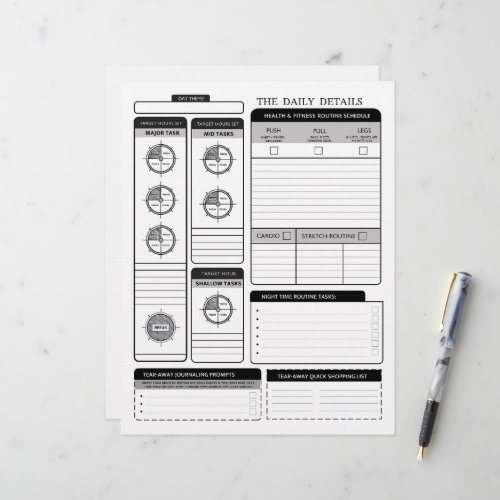 The Daily Details Suppleimental Page Day Planning