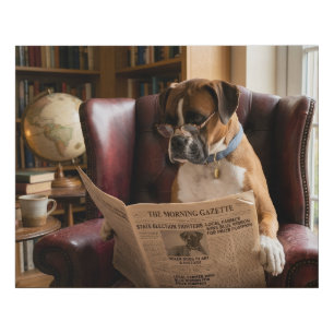 The Daily Growl Boxer Dog Edition Faux Canvas Print