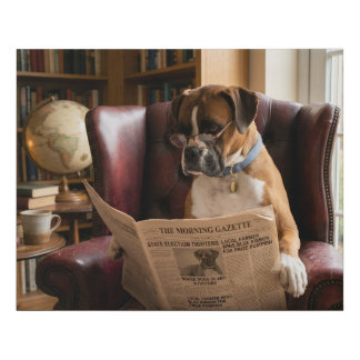 The Daily Growl Boxer Dog Edition Faux Canvas Print