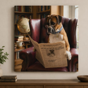 The Daily Growl Boxer Dog Edition Faux Canvas Print