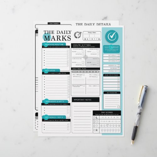 The Daily Marks - Detailed Daily Planning +Details Letterhead
