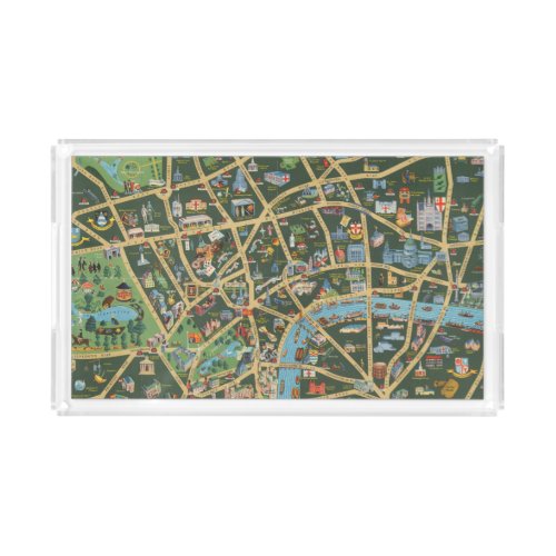 The Daily Telegraph Picture Map of London Acrylic Tray