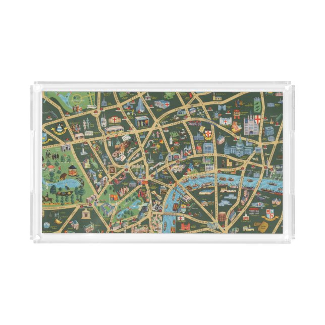 The Daily Telegraph Picture Map of London Acrylic Tray (Front)