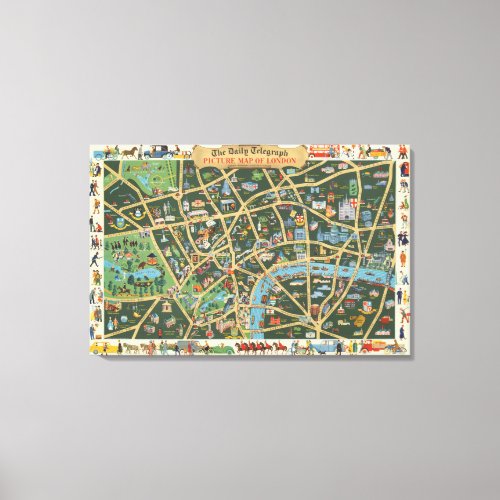 The Daily Telegraph Picture Map of London Canvas Print
