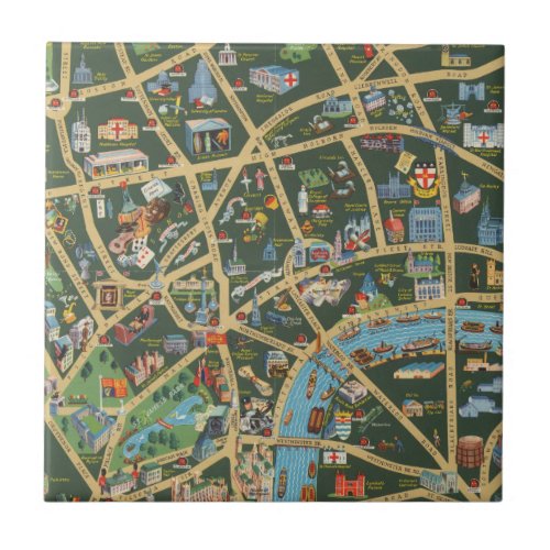 The Daily Telegraph Picture Map of London Ceramic Tile