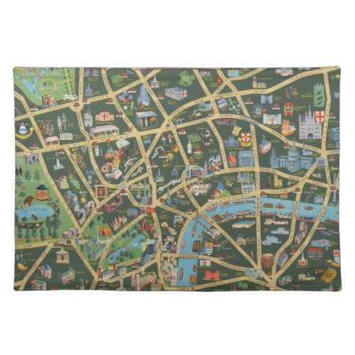 The Daily Telegraph Picture Map of London Cloth Placemat