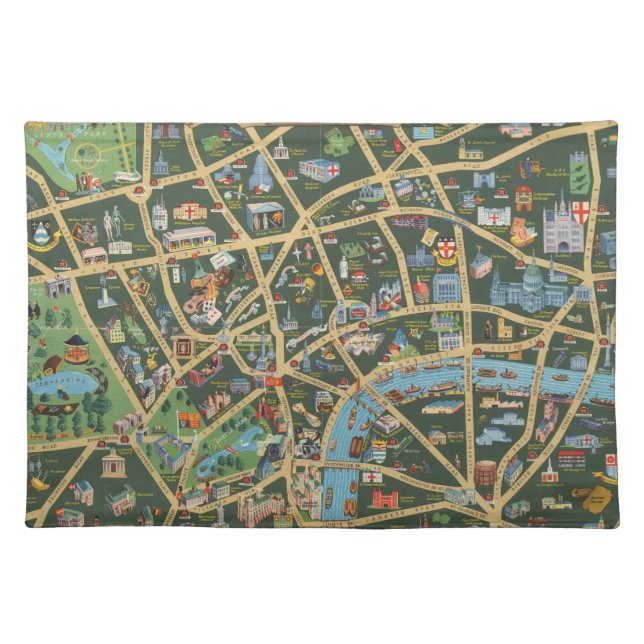 The Daily Telegraph Picture Map of London Cloth Placemat (Front)
