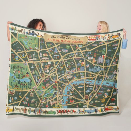 The Daily Telegraph Picture Map of London Fleece Blanket
