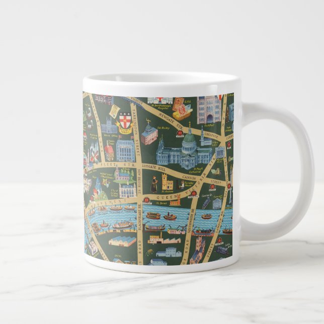 The Daily Telegraph Picture Map of London Giant Coffee Mug (Right)