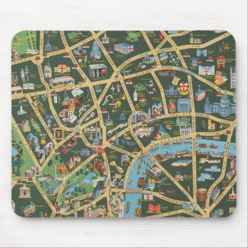 The Daily Telegraph Picture Map of London Mouse Pad