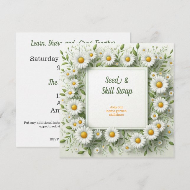The Daisy Domain Garden Skillshare Invitation (Front/Back)