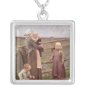 The Dalby Gate, Skane, 1884 Silver Plated Necklace