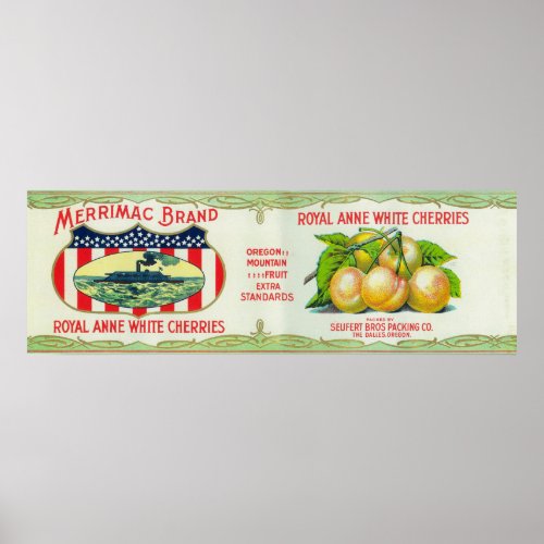 The Dalles Oregon _ Merrimac White Cherries Poster