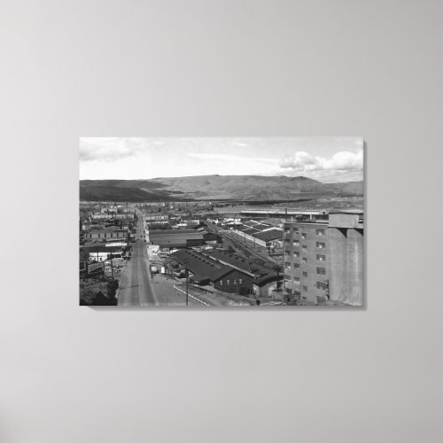 The Dalles Oregon Town View Looking West on 2nd Canvas Print