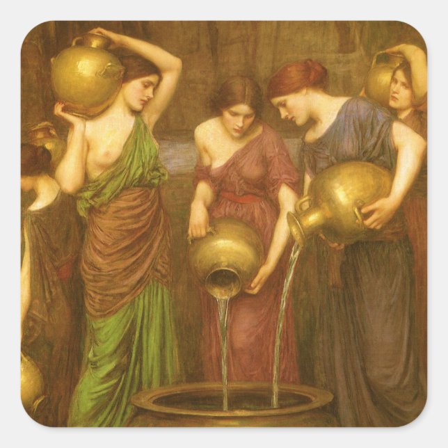 The Danaides by John William Waterhouse Square Sticker (Front)
