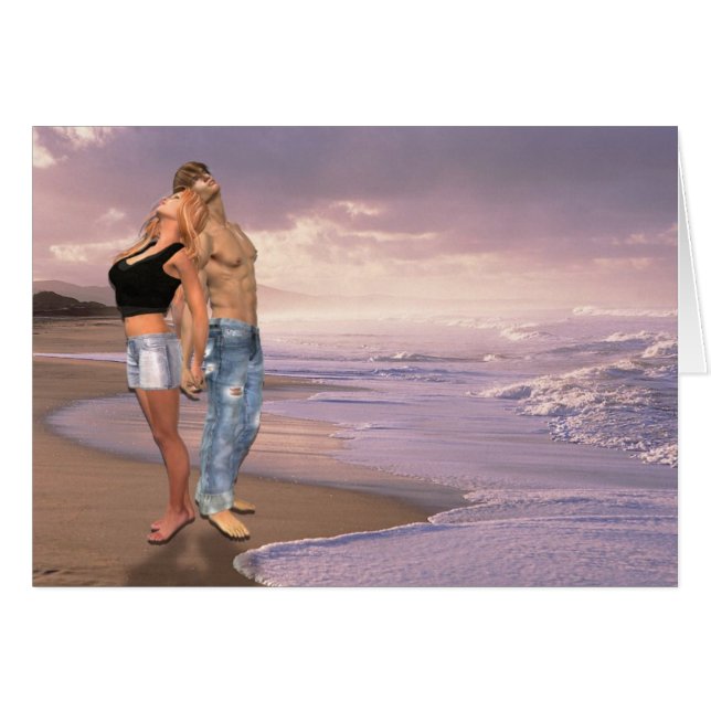 The Dance, Beach Sunset, Love Couple Cards (Front Horizontal)