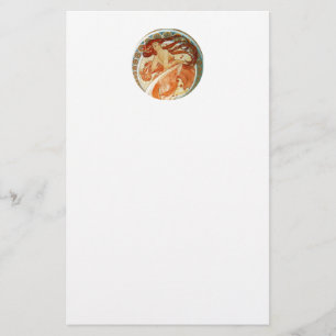The Dance by Alphonse Mucha Stationery