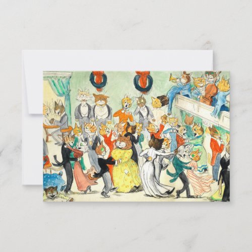 The Dance by Louis Wain Thank You Card