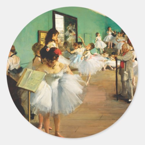 The Dance Class 1874 by Edgar Degas Classic Round Sticker