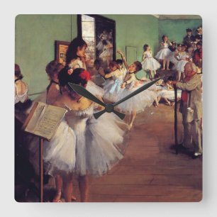 The Dance Class by Edgar Degas Square Wall Clock