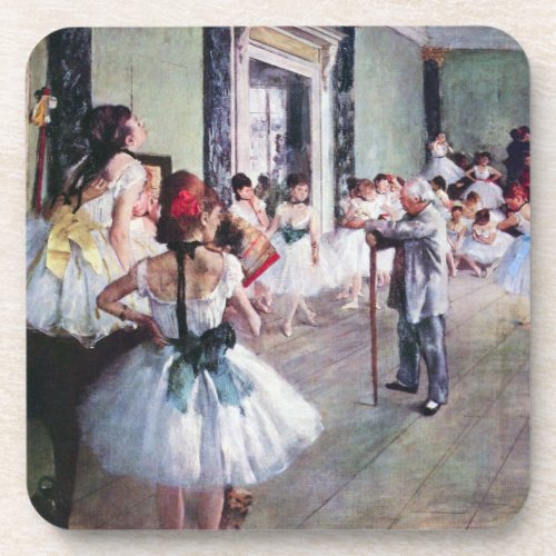 The Dance Class by Edgar Degas Vintage Ballet Art Beverage Coaster