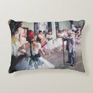 The Dance Class by Edgar Degas, Vintage Ballet Art Decorative Pillow