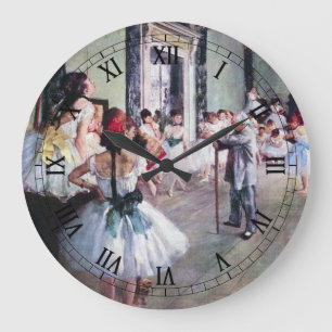 The Dance Class by Edgar Degas, Vintage Ballet Art Large Clock