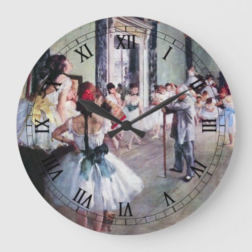 The Dance Class by Edgar Degas Vintage Ballet Art Large Clock