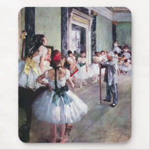 The Dance Class by Edgar Degas, Vintage Ballet Art Mouse Pad