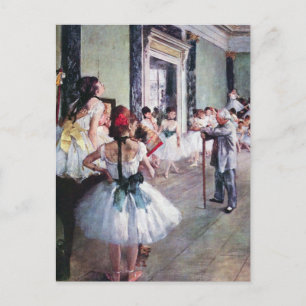The Dance Class by Edgar Degas, Vintage Ballet Art Postcard