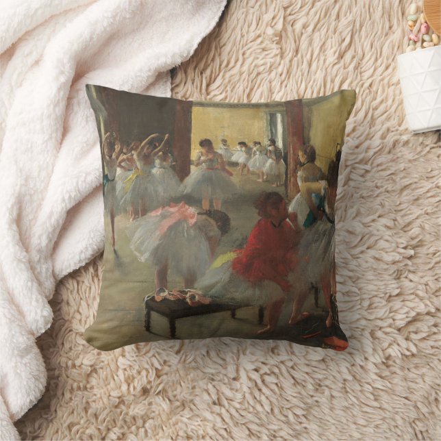 The Dance Class, Degas Art Decorative Throw Pillow (Blanket)