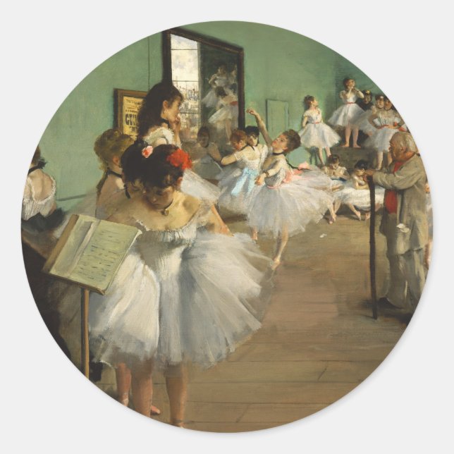 The Dance Class | Edgar Degas Classic Round Sticker (Front)