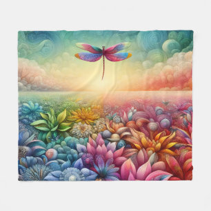 The Dance of Dragonfly Fleece Blanket
