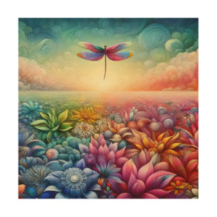 The Dance of Dragonfly Wood Wall Art