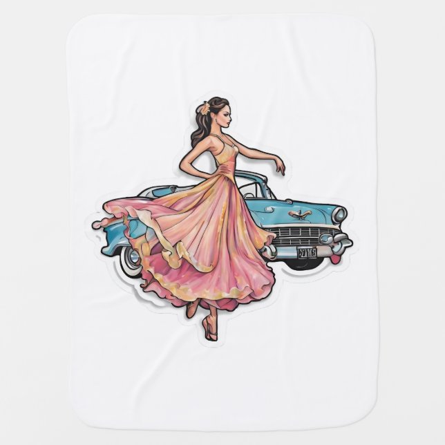 the dancer and her car baby blanket (Front)